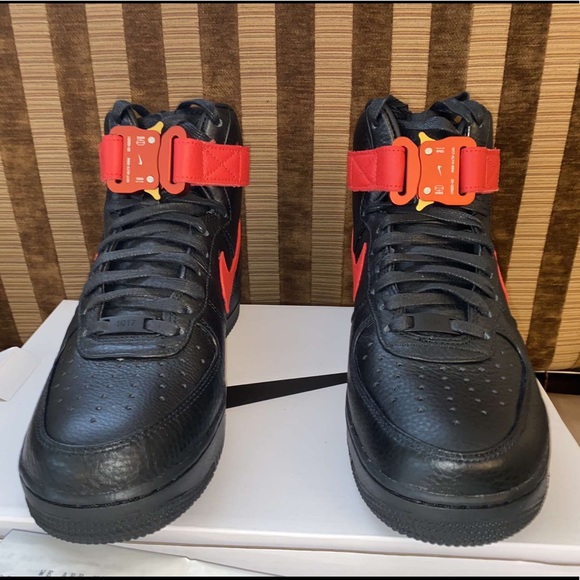 Brand New 1017 Alyx 9SM x Nike AF1 high Black/Red - Picture 1 of 7